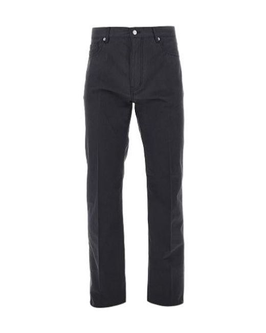 Emporio Armani Blue Straight-Leg Five-Pocket Trousers for men