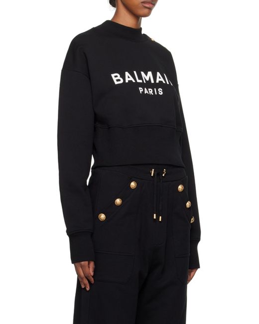 Balmain Black Logo Printed Sweatshirt