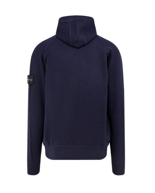 Stone Island Blue Wool Blend Sweatshirt for men
