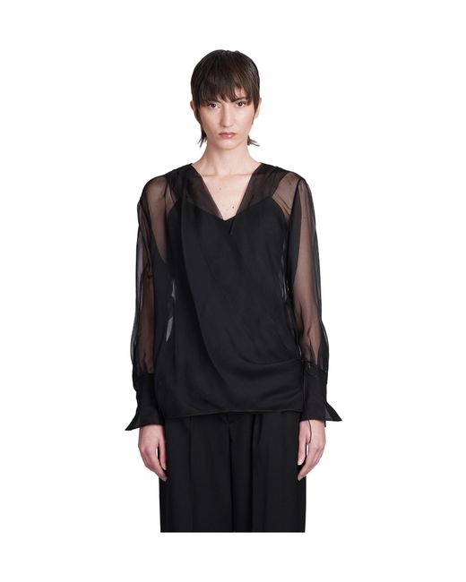 Givenchy Black Sheer Detailed Long-Sleeve Top
