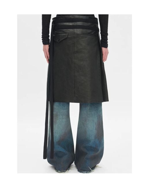Ann Demeulemeester Black Mane Knee Lenght Kilt for men