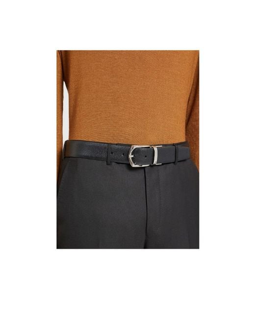 Zegna Multicolor Logo Detailed Reversible Buckle Belt for men