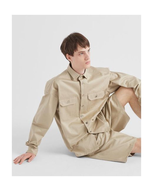 Prada Natural Monochrome Button-Up Shirt for men