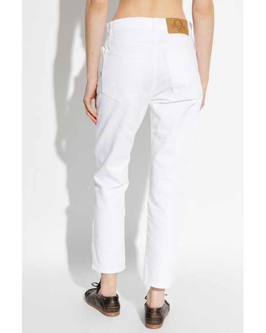 Moschino White Heart Motif Jeans