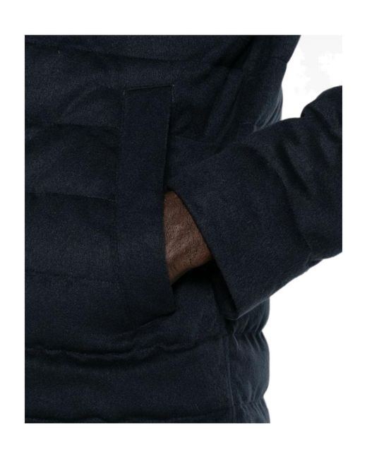 Herno Blue Zip-Up Collared Padded Jacket for men