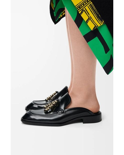 Loewe Black Edge Loafer Mules