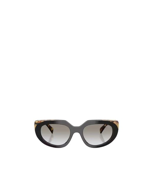 Prada White Eyewear Oval Frame Sunglasses