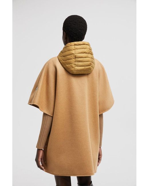 Moncler Brown Drawstring Hooded Cape