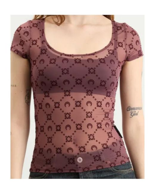 MARINE SERRE Pink Short-Sleeved T-Shirt