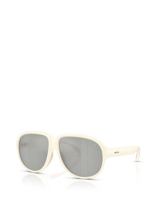 Moncler White Eyewear Pilot Frame Sunglasses for men