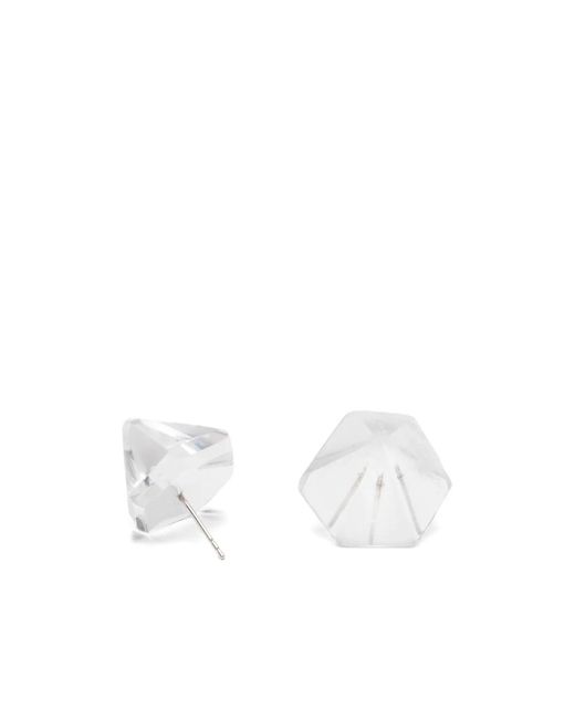 Monies White Geometric Earrings