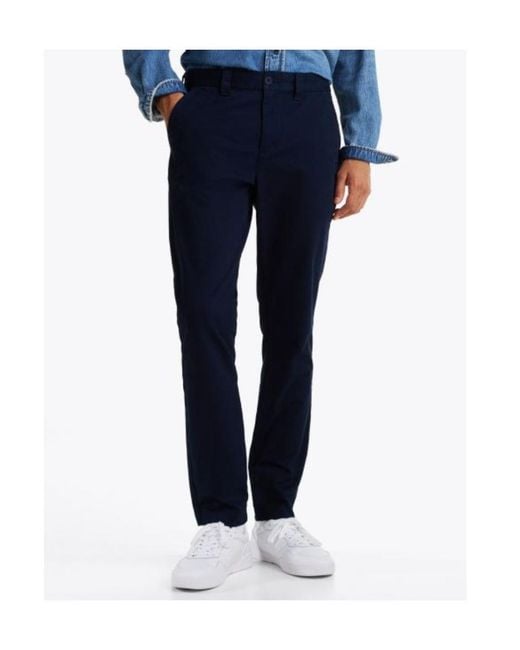 Tommy Hilfiger Blue Austin Stretch Cotton Slim Chinos for men