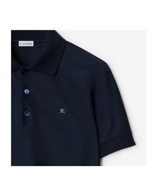 Burberry Blue Short-Sleeve Polo Shirt for men