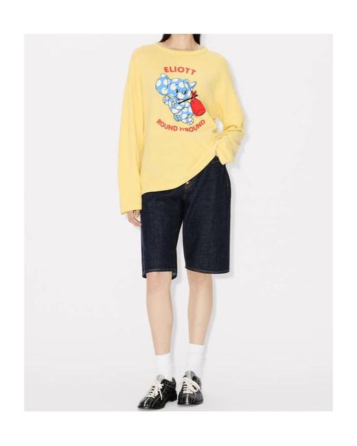 KENZO Metallic Cartoon' Long Sleeve T-Shirt