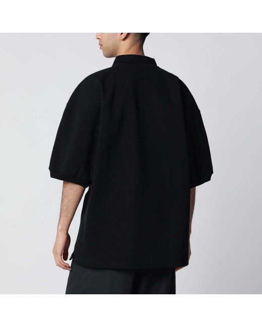 Willy Chavarria Black Short-Sleeved Polo Shirt for men