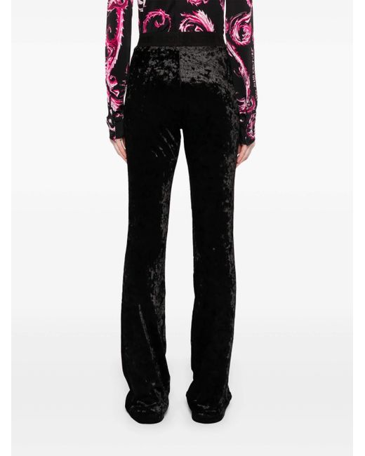 Versace Jeans Black Logo-Waistband Trousers