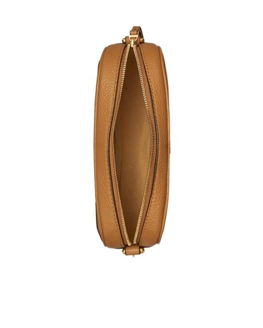 Tory Burch Brown Mcgraw Logo Patch Camera Bag
