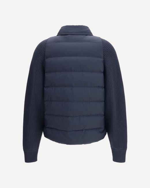 Brunello Cucinelli Blue Buttoned Panelled Jacket