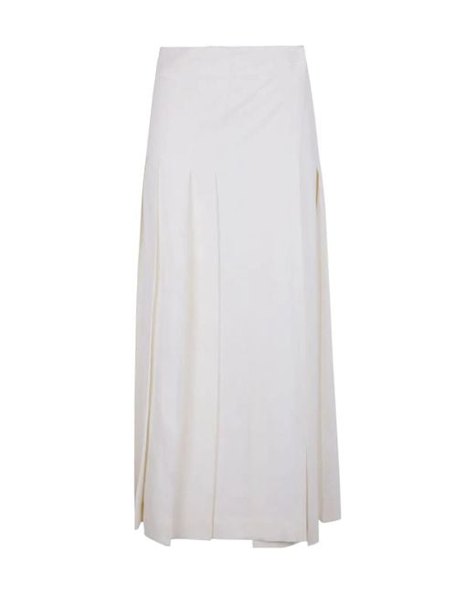 P.A.R.O.S.H. White P.A.R.O..H. Pleat Detailed Skirt
