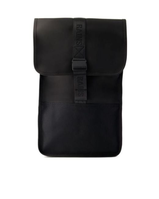 Rains Black Mini Trail Logo-Debossed Backpack for men