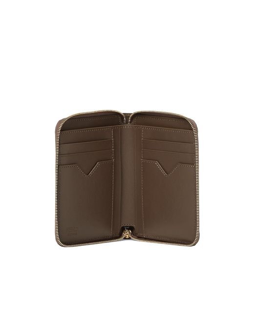 Fendi Multicolor Logo Plaque Zipped Medium Wallet
