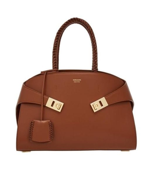Ferragamo Brown Small Logo Shoulder Bag