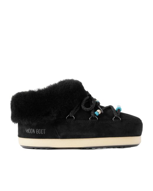 Moon Boot Black Round-Toe Ankle Boots