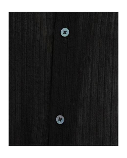 Ann Demeulemeester Black Andre Tonal Striped Classic Shirt for men