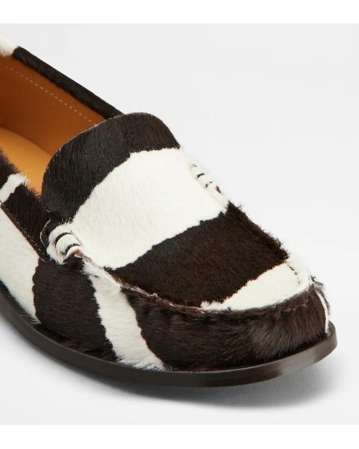 Tod's Black Striped Studded Loafers