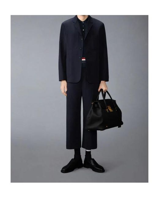 Thom Browne Blue Float Ripple Stitch Rwb Stripe Polo Shirt for men