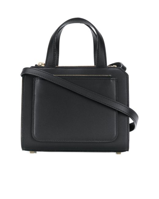 Valextra Black Mini Top Handle Bag