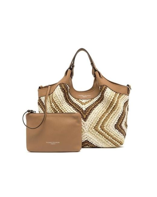 Gianni Chiarini Metallic Dua Woven Shoulder Bag
