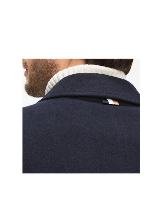 Boss Blue Solid Color Coat for men