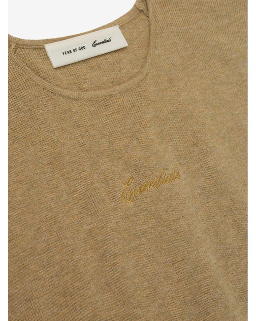 Fear Of God Natural Signature Rib Knit Cropped Top