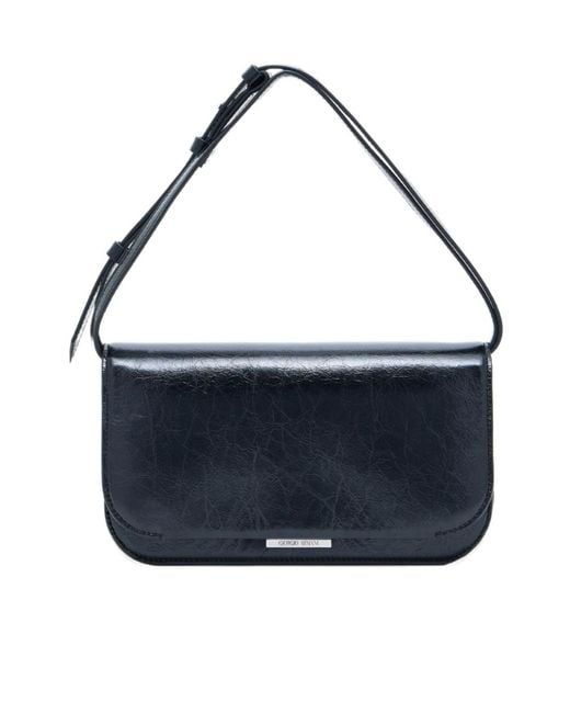 Giorgio Armani Blue Small X 10 Corso Como Patent-Leather Shoulder Bag