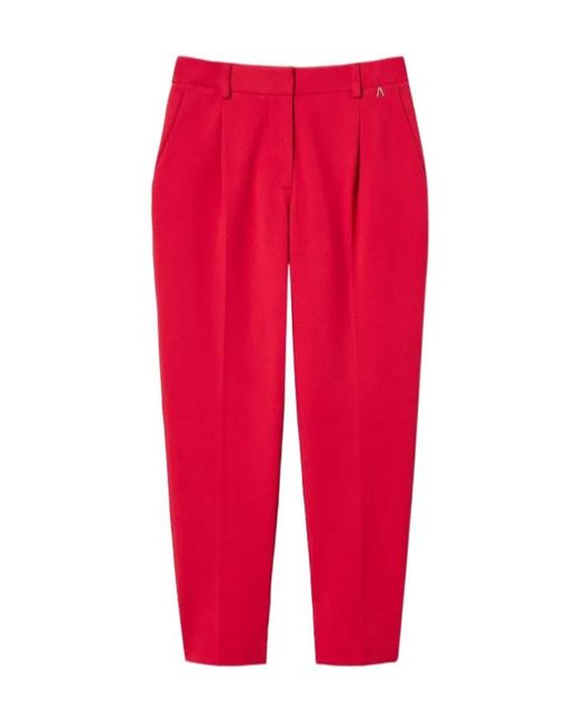 Twinset Red Slits Cigarette Trousers