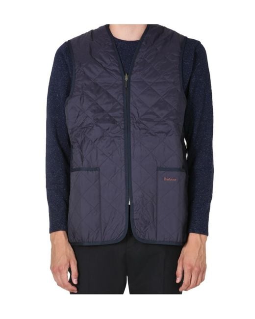 Barbour Blue Quilted Sleeveless Jacket for men