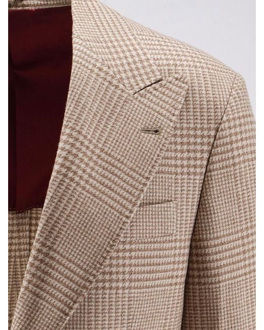 Brunello Cucinelli Brown Long-Sleeve Blazer for men