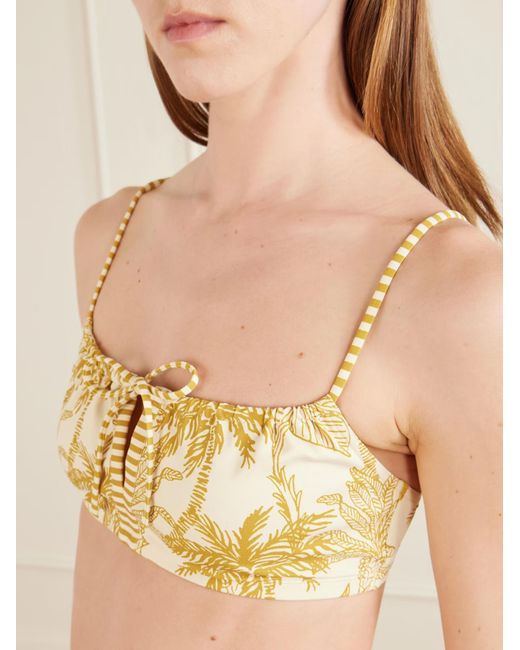 Eres Metallic Rêve Floral-Print Bikini Top
