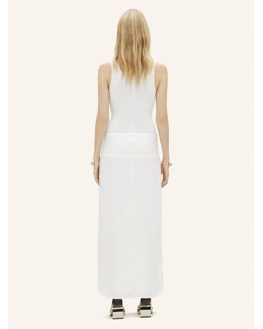Courreges White Ellipse Crepe Midi Skirt