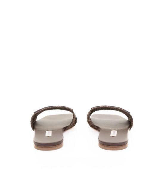 Casadei Brown Square Toe Slippers