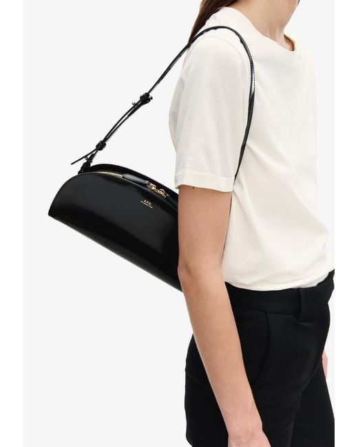A.P.C. Black Small Demi-Lune Shoulder Bag