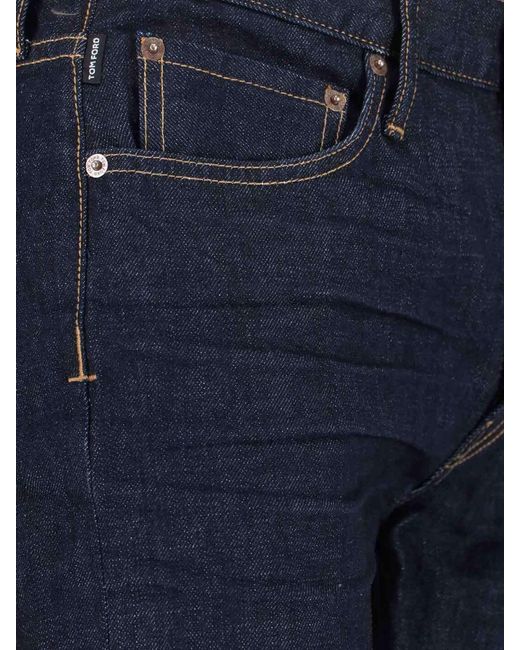 Tom Ford Blue Selvedge Bootcut Jeans for men