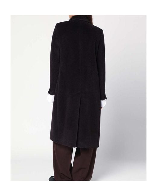 Tagliatore Black Double-Breasted Belted Coat