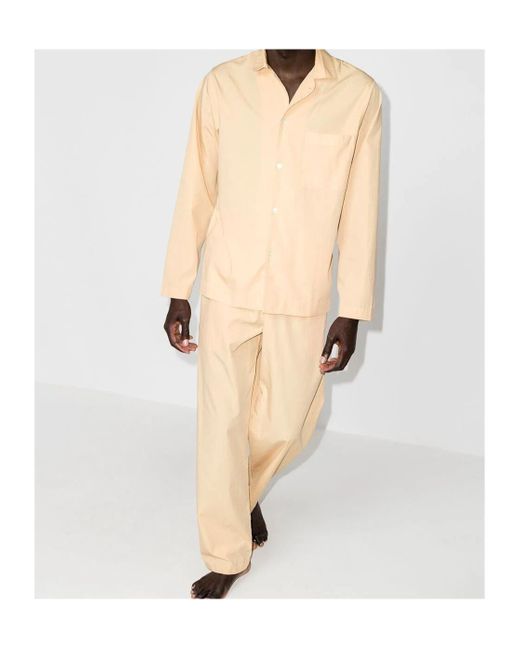 Tekla Natural Drawstring Poplin Pajama Bottoms for men