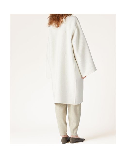 Loro Piana White Single-Breasted Coat