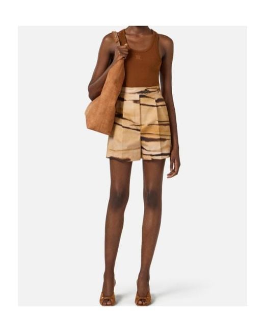 Elisabetta Franchi Brown Logo Racerback Tank Top