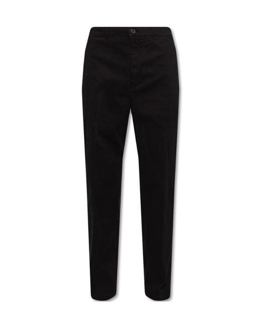 KENZO Black Logo-Patch Detail Chinos for men