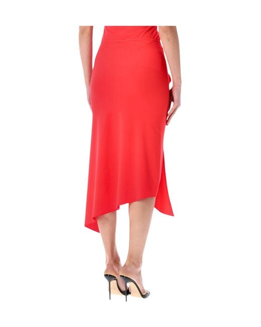 Coperni Red Floral Appliqué Asymmetric Skirt