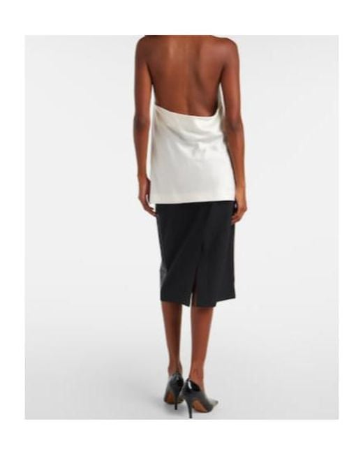 Stella McCartney White Halterneck Satin Top